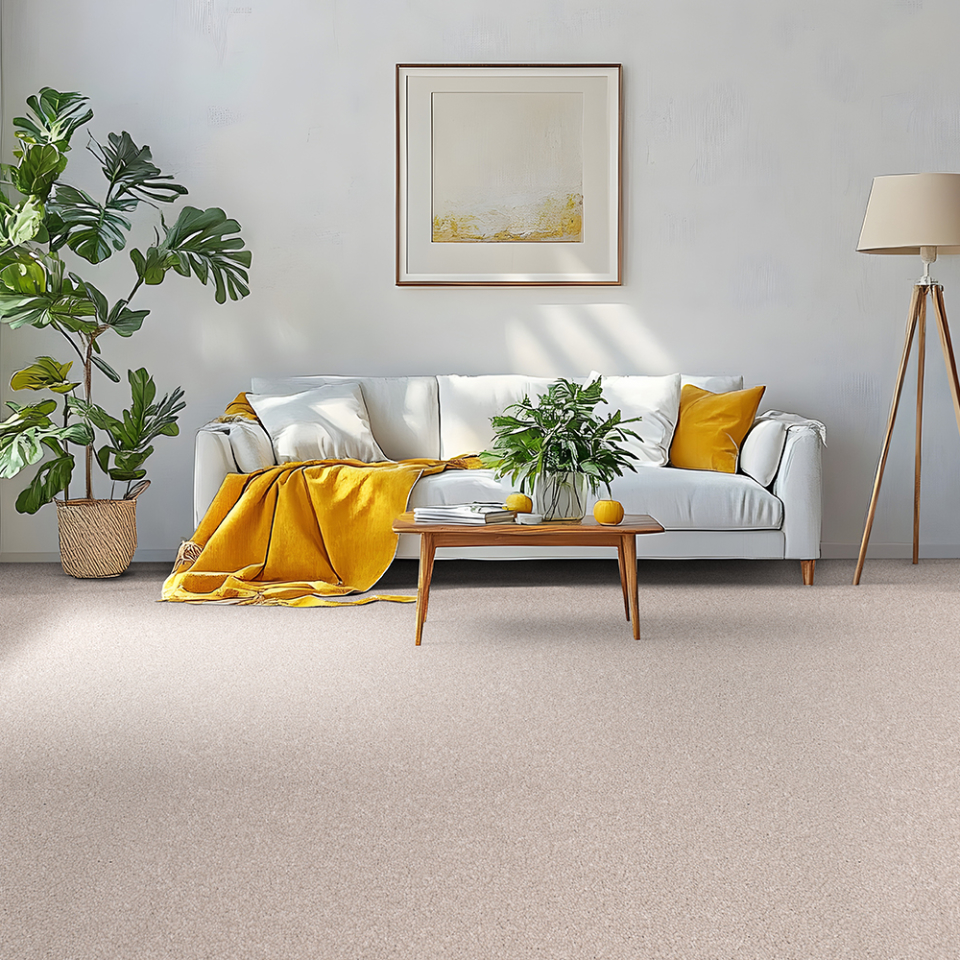 Elegance twist pile carpet displayed in a lounge